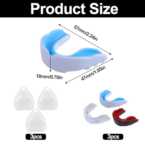 XoeLLe Protector Bucal Deportivo, 3 Piezas Protector Bucal Adultos de Ajustar, Bucal con Caja Higiénica Rugby para Todos Los Deportes de Contacto Boxeo, MMA, Muay Thai, Rugby, Hockey