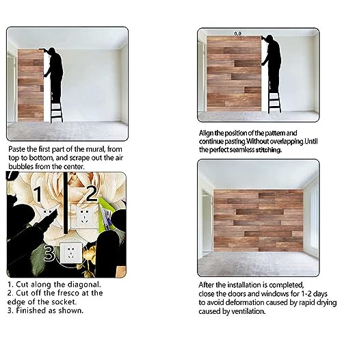 YANFENQI Papel tapiz para casa rodante con textura de madera, decoración de pared, decoración del hogar, aplicación multiescena, 40 pulgadas de ancho x 31.5 pulgadas de alto