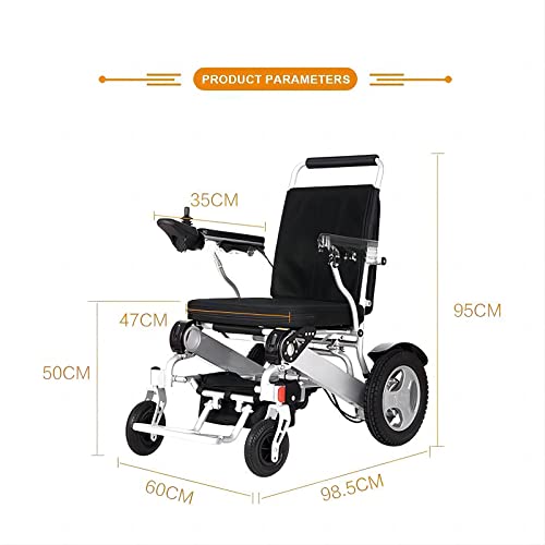 YAZURI Silla de Ruedas eléctrica, Motor de Potencia máxima de 600 W + Peso Neto 25 kg Ligero y Plegable + batería de Gran Capacidad 20AH + Soporte de Carga 180 kg