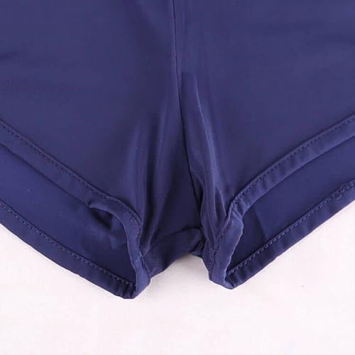 Ychnaim Pantalones Cortos de Cintura Baja Masculinos Pantalones Cortos de Boxeo Casual exóticos Color Azul Marino Size L
