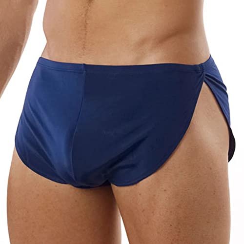 Ychnaim Pantalones Cortos de Cintura Baja Masculinos Pantalones Cortos de Boxeo Casual exóticos Color Azul Marino Size L