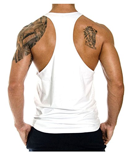 YeeHoo Hombres Culturismo Camisetas de Tirantes Deportivo Fitness Gimnasio Chaleco Texto NO Pain NO Gain