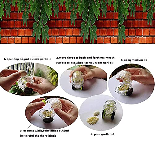 Yicare Prensa de ajo ajo picador rueda ajo picadora rodillo ayuda de cocina ajo trituradora de mano pequeño tamaño mini herramienta de cocina