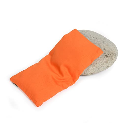 Yoga Studio Almohada orgánica para ojos – 23 cm x 12/13 cm, almohada de yoga con aroma de lavanda y linaza para ojos cansados y dolores de cabeza, azafrán