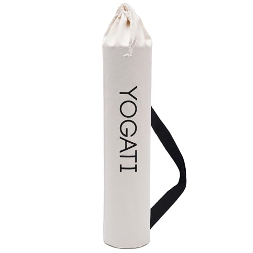 YOGATI Bolsa Esterilla Yoga de algodón con Correa Ajustable. Bolsa de Transporte para esterillas de Yoga y Deporte. Funda Esterilla Yoga para Hombres y Mujeres. Bolsa para esterillas de Yoga.