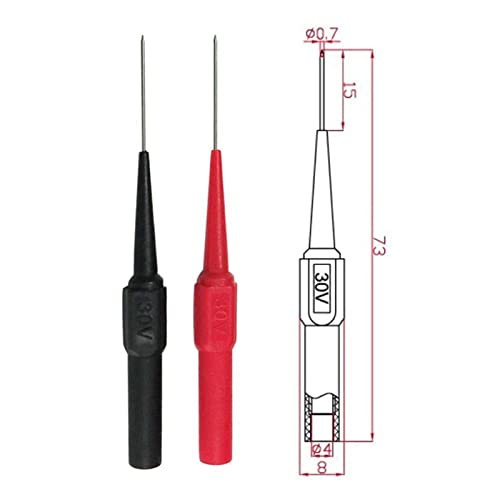 Yosoo Sharp Punta de Punta de Aguja de Acero Inoxidable Sondas de Multímetro Cables de Prueba sonda de Silicona Flexible Posterior Pin
