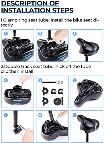 YOUNGDO Sillín Bicicleta de Carretera,de Montaña, Gel, Ergonómico Hombre Mujer Asiento Antiprostatico Cómodo y Transpirable para BMX