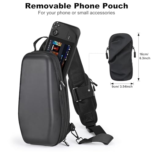 Younik Bolsa de Transporte para la Steam Deck Consola y Accesorios, Mochila Protectora con Carcasa rígida de Viaje para Steam Deck y Switch