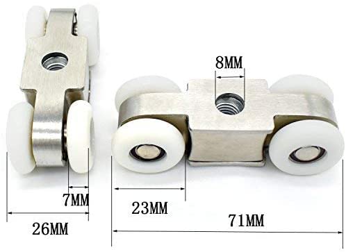 YUANQIAN Juego de 2 ruedas para puerta corredera (YQ-1029-2P)