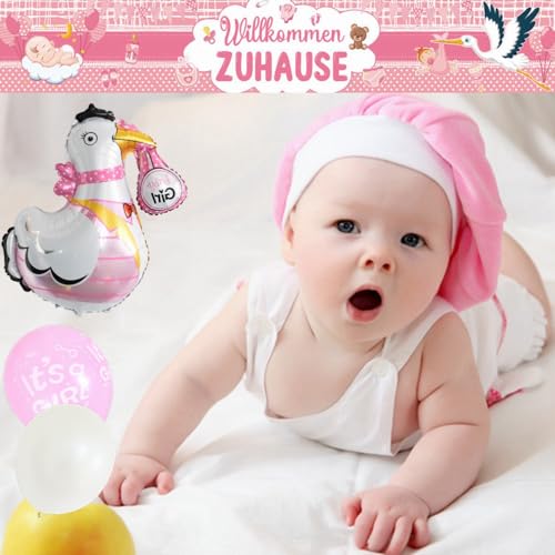 Yunchu Online Bienvenido Baby Welcome Home Baby Willkommen Zuhause Baby Junge Deko Storch Folienballons Willkommen Zuhause Banner Storch Geburt Willkommen Zuhause Deko für Baby Geburt Deko Home Deko