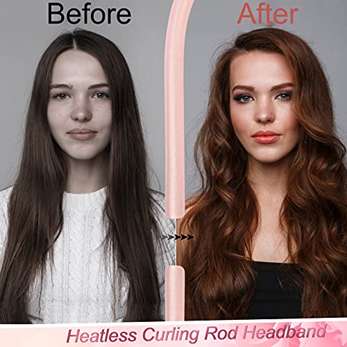 ZAHRVIA Seda Rizadores de Pelo para Rizar sin Calor, Cinta para Dormir, Duerme Ondas Rizadores de Cabello, con Horquillas y Diademas