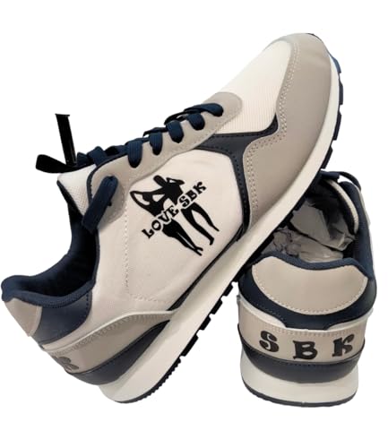 Zapatillas Chico para Baile Latino SBK, Deportivas Blancas Salsa Bachata Kizomba Hombre (44)