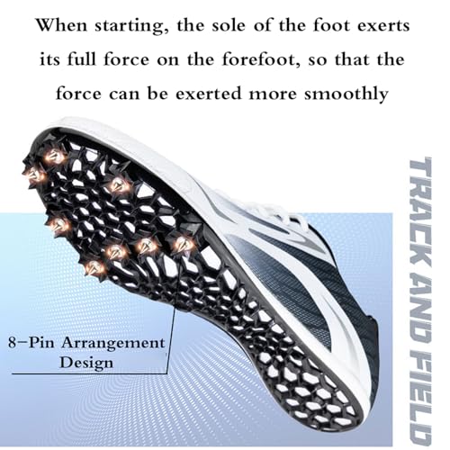 Zapatillas De Atletismo Clavos Zapatillas De Clavos Deportivas Zapatos con Clavos para Atletismo Zapatillas De Correr con Clavos Transpirables De Malla Resistencia Al Desgaste para Running
