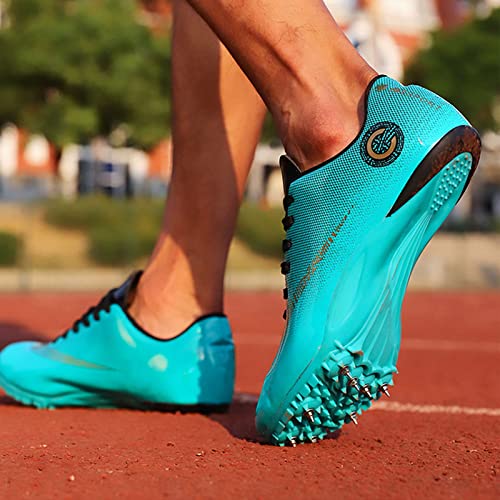 Zapatillas De Atletismo, Zapatillas Unisex Para Correr Profesionales, Zapatillas Deportivas Con Clavos De 8 Clavos Para Hombres Y Mujeres, Zapatillas Cómodas Para Sprint, Running (38,Sky Blue)