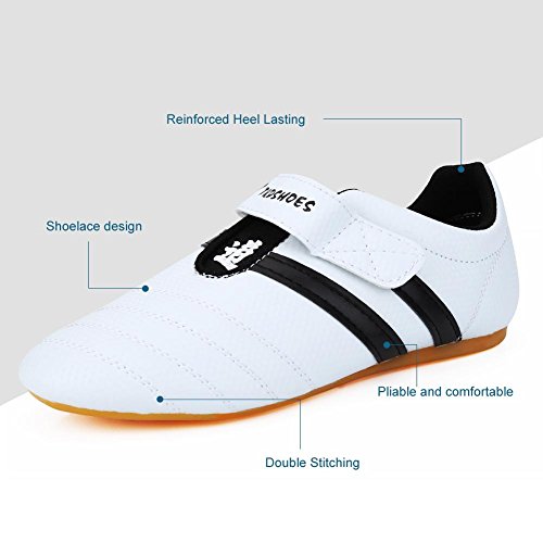 Zapatillas de Taekwondo, Artes Marciales Zapatillas de Entrenamiento Zapatillas de Boxeo Karate Kung Fu Tai Chi Zapatos de Rayas reemplazo para Hombres Mujeres Niños