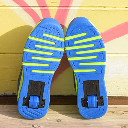 Zapatillas Deportivas con Ruedas automáticas retráctiles. Azul/Verde. Talla 31
