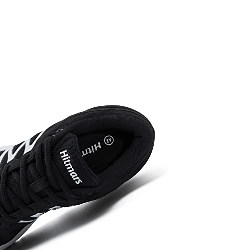 Zapatillas Running Hombre Mujer Zapatos Deportivos Correr Deporte Gimnasio Caminar Trail Running Ligeras Antideslizantes Transpirables Casual Zapatos Negro y Blanco 44 EU