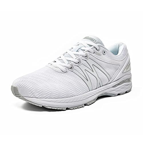 Zapatillas Running Hombre Mujer Zapatos Deportivos Correr Deporte Gimnasio Caminar Trail Running Ligeras Antideslizantes Transpirables Casual Zapatos Blanco 43 EU