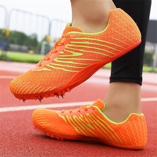 Zapatos con Clavos para Pista y Campo Zapatilla De Correr con Clavos,Zapatillas de Deporte Transpirables para Sprint Competición Atletismo Jóvenes,Spikes Atletismo Unisex