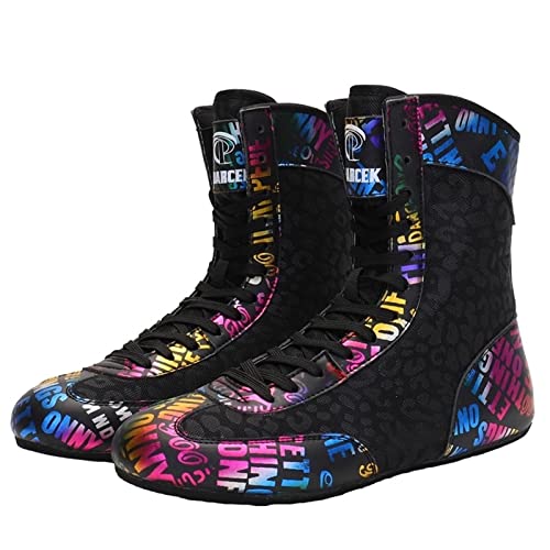 Zapatos de boxeo profesionales para hombres y mujeres, zapatos de boxeo ligeros, talla 36-45, zapatos de lucha libre de lujo antideslizantes, Purple, 37 1/3 EU