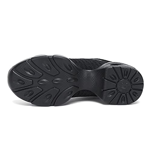 Zapatos de jazz de las mujeres con cordones Zapatos de baile de malla transpirable amortiguador de aire señora Split Sole Plataforma Zapatillas de danza, color, talla 37 EU