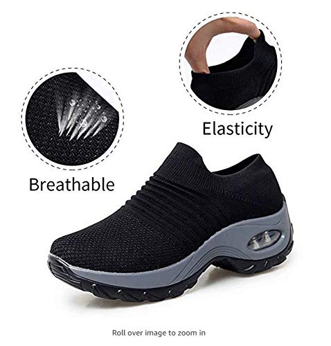 Zapatos de Trabajo Muy cómodos para Trabajos de hostelería y no resbalan-UniseZapatos Casuales Muy cómodos-Unisex-adultox-Adulto (37 EU, Negro)