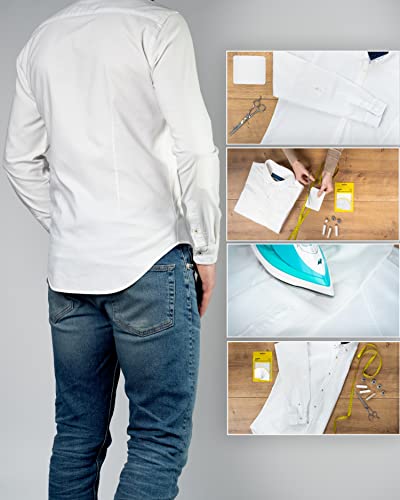 ZEFFFKA Tela Parches de Jean Aplicables con Plancha Interior & Exterior Pegamento Mas Fuerte 100% Algodón Blanco Kit de Decoración 12 Piezas 3" x 4-1/4" (7.5 cm x 10.5 cm)
