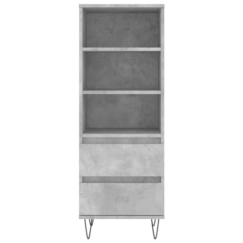 ZEYUAN Aparador Alto Madera contrachapada Gris hormigón 40x36x110 cm, Aparadores para Salon, Aparador Entrada Recibidor, Aparador Cocina, Vitrinas para Salon, Muebles Auxiliares 831512