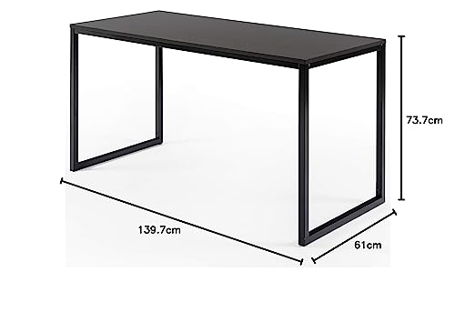 ZINUS Jennifer 140 cm Escritorio para ordenador portátil | Escritorio de estudio para oficina en casa | Montaje sencillo | Estructura metálica | Espresso profundo