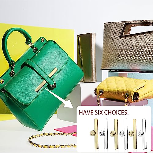 ZIOYA 6 Piezas Cierres para Bolsos Materiales para Hacer Bolsos Metálico Cerradura Giratoria de Bolsa Cierre Aleación de Zinc para Monederos Bolsos de Mujer (Oro Claro/Plata)