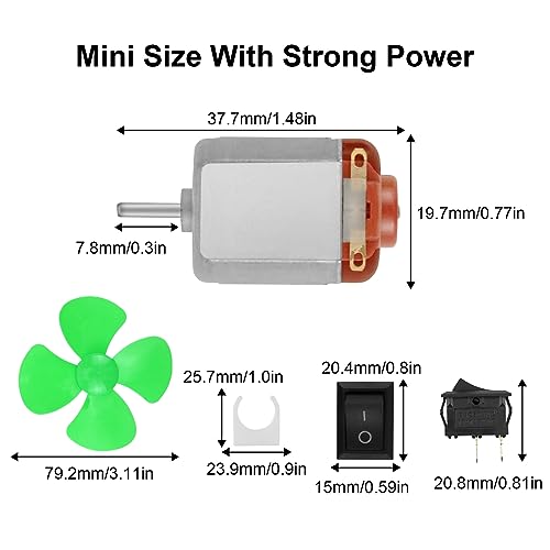 ZJRung 95 piezas DC Motor Kit Juego de Motor Electrico Bricolaje Motor Eléctrico Mini kit Electrico Escolar Motores Electricos Pequeños Electronica Niños para Proyectos de Laboratorio Ciencia DIY