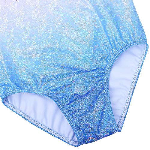 ZNYUNE Niña Maillots de Gimnasia Mangas Largas 267 Rosa Azul 10A