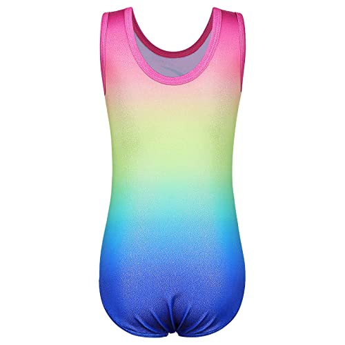 ZNYUNE Niña Maillots Gimnasia Clásico sin Manga B284 Rainbow 6A