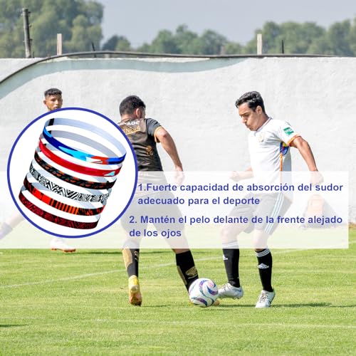 ZOCONE 6 Piezas Cintas Pelo Deporte para Hombre y Mujer Antideslizante Cintas Pelo Deportivas Finas para Niña y Niño Diadema Deportiva Elastica Mini Headband para Correr Yoga Fitness Ténis Futebol