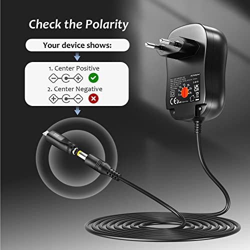 Zolt 41W Adaptador de Corriente Universal 6V 9V 12V 15V 18V 20V 24V 1A 1.5A 2A Fuente de Alimentación AC DC con Puerto USB 5V 1A y 10 Enchufes DC para Electrónica