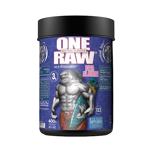 ZOOMAD LABS - One Raw Beta Alanine, Polvos Pre Entreno, Complemento Pre Training, Suplemento Alimenticio para Deportistas, Crecimiento de Músculo, Rendimiento Físico - 400 gr, Sabor Neutro