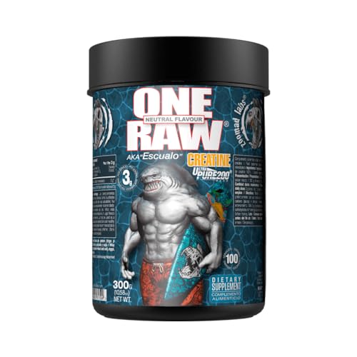 ZOOMAD LABS - One Raw Creatina Ultra Pure 200 Mesh, Polvos Pre y Post Entreno, Complemento Pre Training y Pre Workout, Suplemento Alimenticio para Deportistas en Polvo - 300 gr, Sabor Neutro