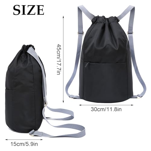ZSMJAER Bolsa con Cordón, Mochila de Cuerdas, Impermeable Mochila Tela, Gymsack Fácil de Doblar Para Guardarla, Bolsa de Hombro Doble con CordónIdeal Para Adulto/Niño/Adolescentes Deportistas