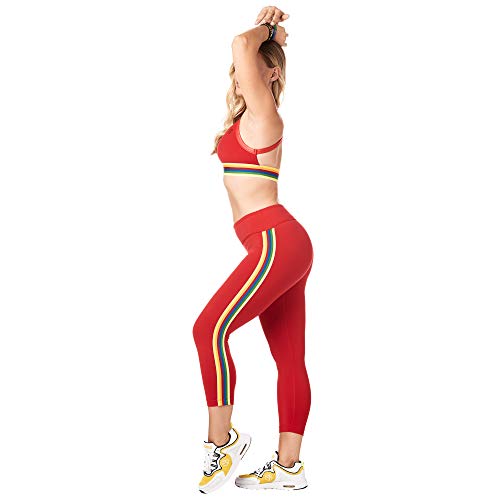 Zumba Fitness Women's Crossback Sports Bra with High Impact Support, Mujer, Viva La Red, XL