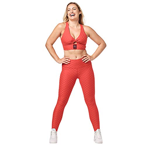 Zumba Leggings de Fitness Cintura Alta Entrenamiento Baile Compresión Pantalones Mujer, Ruby Love, XS