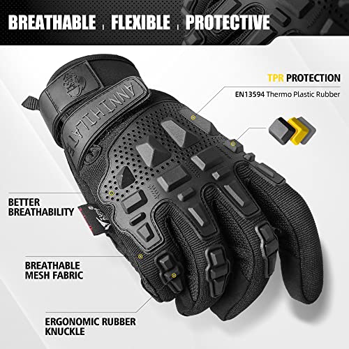 Zune Lotoo Guantes Moto Verano, Guantes Tácticos Militar Compatibles con Pantalla Táctil para Hombre, Guantes Airsoft con Acolchado Transpirable XRD para Carreras Airsoft Paintball Motocross(S)